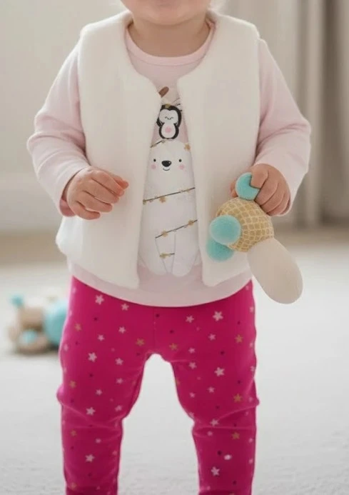 Ensemble rose mot d enfants 1 an neuf 3 pièces